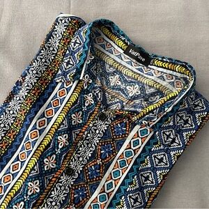 VatPave retro short sleeved shirt, sz XXL, multicolor, lightweight, vibrant